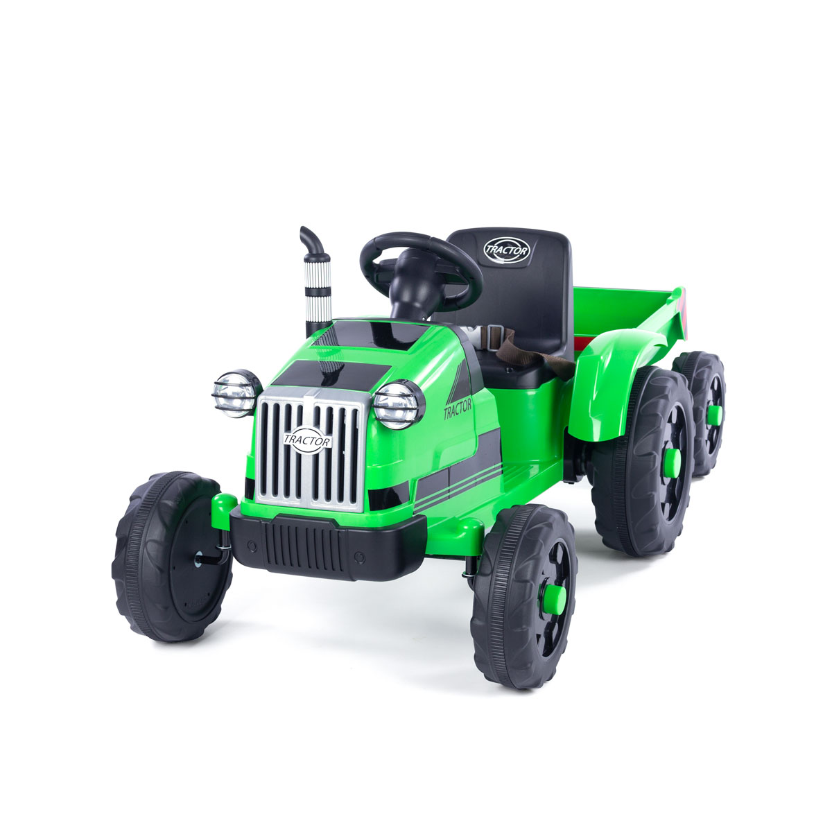 Tractor eléctrico para niños con remolque 2 motores de 90 vatios