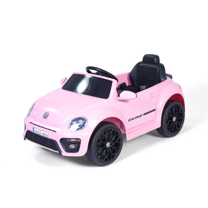 Coche electrico para niños Volkswagen Beetle Dune 12V rosa con mando -  Galumba Toys